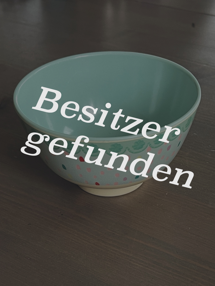 Schüssel, klein, Türkis/gemustert